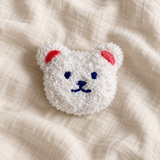 Support de téléphone ours blanc — vue du support en peluche — Cocooning