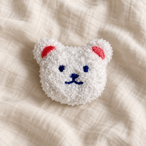 Support de téléphone ours blanc — vue du support en peluche — Cocooning