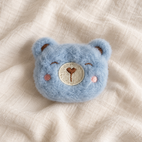 Support de téléphone ours bleu — vue du support en peluche — Cocooning
